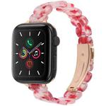 For Apple Watch 46mm / 49mm / 45mm / 44mm Oval Resin Watch Band(Red Floral)