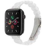 For Apple Watch 46mm / 49mm / 45mm / 44mm Oval Resin Watch Band(Pearl White)