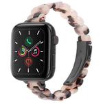 For Apple Watch 46mm / 49mm / 45mm / 44mm Oval Resin Watch Band(Light Grey Flower)