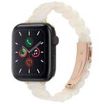 For Apple Watch 42mm / 41mm / 40mm / 38mm Oval Resin Watch Band(Beige White)