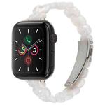 For Apple Watch 42mm / 41mm / 40mm / 38mm Oval Resin Watch Band(Flash White)