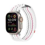 For Apple Watch 46mm / 49mm / 45mm / 44mm Kalebol  Dual-section Sports Nylon Loop Watch Band(White)