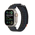 For Apple Watch 46mm / 49mm / 45mm / 44mm Kalebol  Dual-section Sports Nylon Loop Watch Band(Black)
