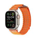 For Apple Watch 46mm / 49mm / 45mm / 44mm Kalebol  Dual-section Sports Nylon Loop Watch Band(Orange)