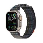 For Apple Watch 46mm / 49mm / 45mm / 44mm Kalebol  Dual-section Sports Nylon Loop Watch Band(Charcoal Grey)