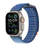 For Apple Watch 46mm / 49mm / 45mm / 44mm Kalebol  Dual-section Sports Nylon Loop Watch Band(Deep Sea Blue)