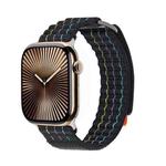 For Apple Watch 42mm / 41mm / 40mm / 38mm Kalebol  Dual-section Sports Nylon Loop Watch Band(Black)