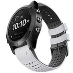 For Garmin QuickFit 22mm Kalebol Breathable Two-color Silicone Watch Band(White Black)