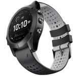 For Garmin QuickFit 22mm Kalebol Breathable Two-color Silicone Watch Band(Black Grey)