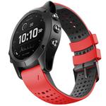 For Garmin QuickFit 22mm Kalebol Breathable Two-color Silicone Watch Band(Red Black)