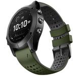 For Garmin QuickFit 22mm Kalebol Breathable Two-color Silicone Watch Band(Army Green)