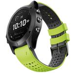 For Garmin QuickFit 22mm Kalebol Breathable Two-color Silicone Watch Band(Green Black)