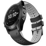 For Garmin QuickFit 26mm Kalebol Breathable Two-color Silicone Watch Band(Black Grey)