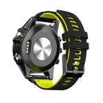 For Garmin QuickFit 22mm Kalebol Two-layer Silicone Watch Band(Black Yellow)