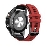 For Garmin QuickFit 22mm Kalebol Two-layer Silicone Watch Band(Red Black)
