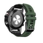 For Garmin QuickFit 22mm Kalebol Two-layer Silicone Watch Band(Army Green Black)