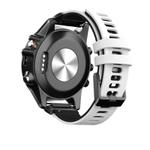 For Garmin QuickFit 26mm Kalebol Two-layer Silicone Watch Band(White Black)