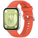 For Huawei Watch Fit3 Kalebol Soft Silicone Strap(Red Tea Orange)