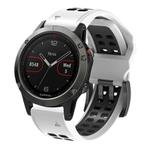 For Garmin QuickFit 26mm Kalebol Tow Row Holes Silicone Watch Band(White Black)