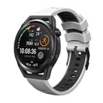 Kalebol 22mm Universal Three Row Holes Silicone Watch Band(White Black)