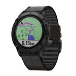 For Garmin QuickFit 22mm Kalebol Quick Release Silicone Leather Watch Band(Black)