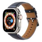 For Apple Watch 46mm / 49mm / 45mm / 44mm Kalebol Plain Genuine Leather Watch Band(Dark Blue)