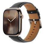 For Apple Watch 42mm / 41mm / 40mm / 38mm Kalebol Plain Genuine Leather Watch Band(Black)