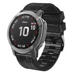 For Garmin QuickFit 22mm Kalebol Crocodile Texture Silicone Leather Watch Band(Black)