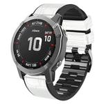For Garmin QuickFit 26mm Kalebol Crocodile Texture Silicone Leather Watch Band(White)