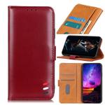 For OPPO Reno4 Pro 5G 3-Color Pearl Texture Magnetic Buckle Horizontal Flip PU Leather Case with Card Slots & Wallet & Holder(Red)