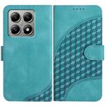 For Xiaomi 15T Pro 5G Elephant Head Embossed Phone Leather Case with Lanyard(Light Blue)