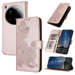 For Xiaomi 15 Ultra Datura Flower Embossed Flip Leather Phone Case(Rose Gold)