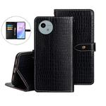 For Sharp Aquos wish4 idewei Crocodile Texture Leather Phone Case(Black)