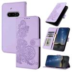 For Nothing Phone 3a Datura Flower Embossed Flip Leather Phone Case(Purple)
