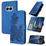For Nothing Phone 2a Datura Flower Embossed Flip Leather Phone Case(Blue)