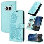 For Nothing Phone 2a Datura Flower Embossed Flip Leather Phone Case(Light Blue)