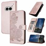 For Nothing Phone 2a Datura Flower Embossed Flip Leather Phone Case(Rose Gold)