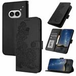 For Nothing Phone 2a Datura Flower Embossed Flip Leather Phone Case(Black)