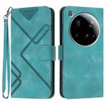For Xiaomi 15 Ultra Line Pattern Skin Feel Leather Phone Case(Light Blue)