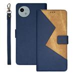For Sharp Aquos wish4 idewei Two-color Splicing Leather Phone Case(Blue)
