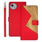 For Sharp Aquos wish4 idewei Two-color Splicing Leather Phone Case(Red)