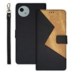 For Sharp Aquos wish4 idewei Two-color Splicing Leather Phone Case(Black)