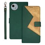 For Sharp Aquos wish4 idewei Two-color Splicing Leather Phone Case(Green)
