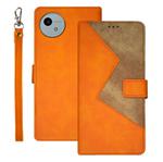 For Sharp Aquos wish4 idewei Two-color Splicing Leather Phone Case(Orange)
