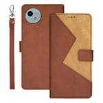 For Sharp Aquos wish4 idewei Two-color Splicing Leather Phone Case(Brown)