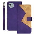 For Sharp Aquos wish4 idewei Two-color Splicing Leather Phone Case(Purple)