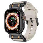 For Apple Watch 46mm / 49mm / 45mm / 44mm Armor Gear Silicone Watch Band(Black Starlight)