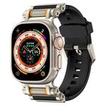 For Apple Watch 46mm / 49mm / 45mm / 44mm Armor Gear Silicone Watch Band(Titanium Black)