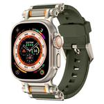 For Apple Watch 46mm / 49mm / 45mm / 44mm Armor Gear Silicone Watch Band(Titanium Green)