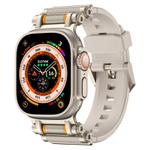 For Apple Watch 46mm / 49mm / 45mm / 44mm Armor Gear Silicone Watch Band(Titanium Starlight)